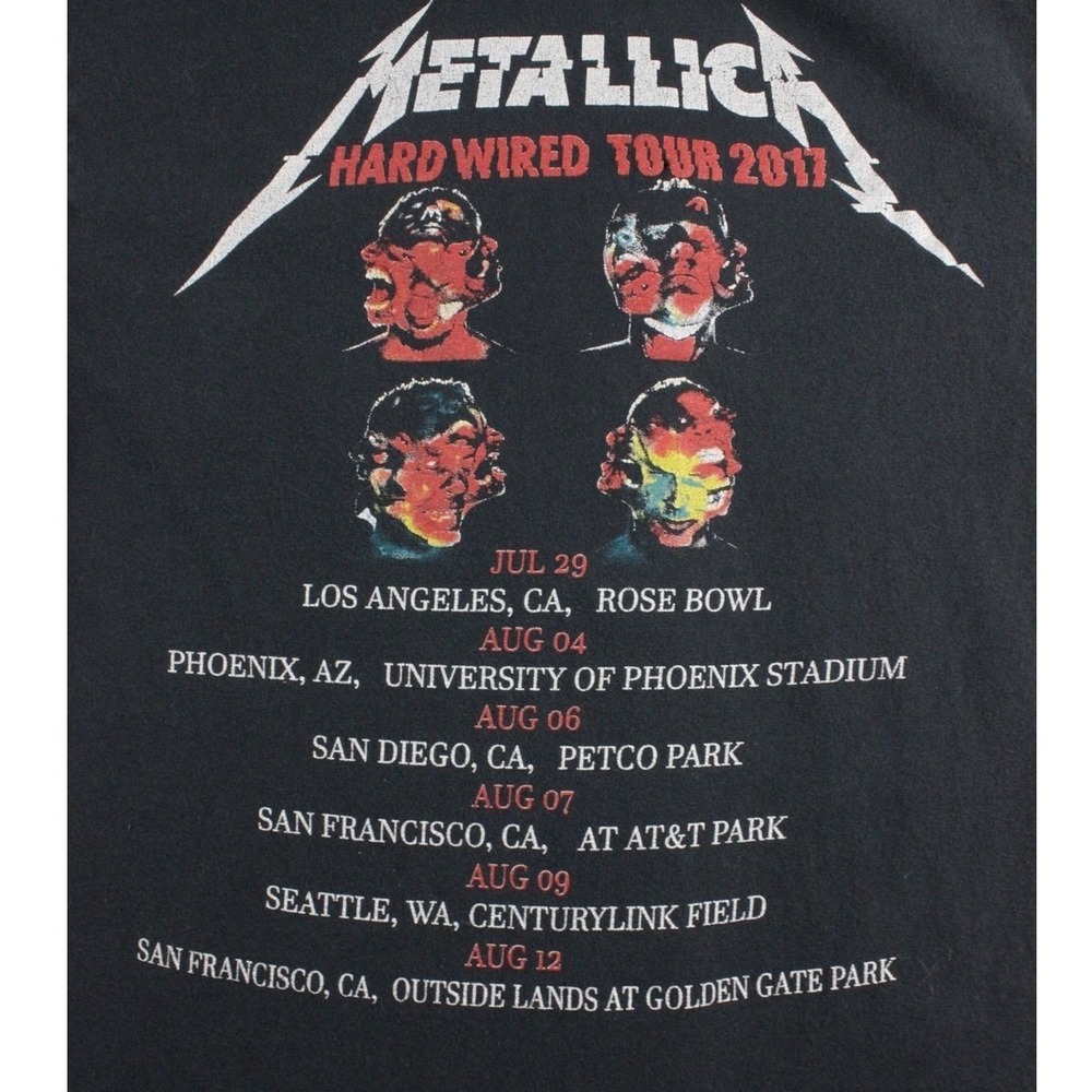Metallica Hardwired To Self Destruct Tour 2017 Band Tee Black Small